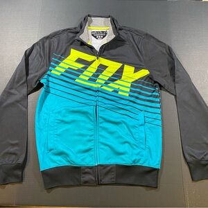 FOX Men's Medium Black and Teal Windbreaker